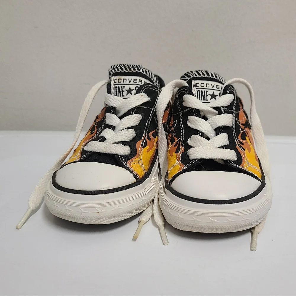 Converse One Star DX OX Black & Orange Flame Low Top Toddler Sneaker Sz Infant 6